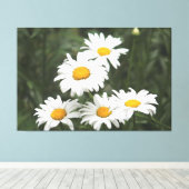 White Daisy Flowers Canvas Afdruk (Insitu (Houten vloer))