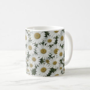 White Daisy Flowers Koffiemok