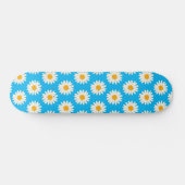 White Daisy Flowers Pattern Skateboard (Horizontaal)