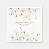 White Daisy Greenery Persoonlijk Servet (Voorkant)