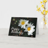 White Daisy Happy Birthday Scripting Kaart (Gele Bloem)