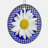 White Daisy Joy Circle Ornament (Links)