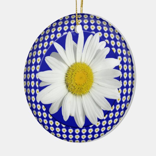 White Daisy Joy Circle Ornament (Links)
