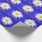 White Daisy Joyeux Anniversaire ! Papier cadeau (Coin)