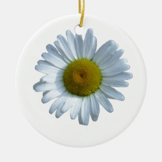 White Daisy Keramisch Ornament