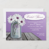 White Daisy Mason Jar Invitations de douche nuptia (Devant)