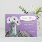 White Daisy Mason Jar Invitations de douche nuptia (Debout devant)