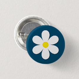 White Daisy Meadow Flower Friendship Schattige Bla Ronde Button 3,2 Cm