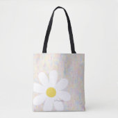 White Daisy met pastel stippen Draagtas (Voorkant)