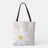 White Daisy met pastel stippen Draagtas (Achterkant)