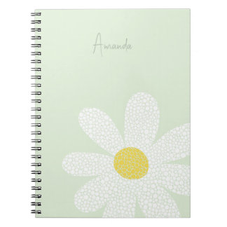 White Daisy met stippen Notitieboek