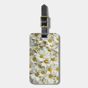 White Daisy Mums Luggage Bag Label Bagagelabel