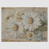 White Daisy Newsprint Decoupage Tissue Paper Tissuepapier (Voorkant)
