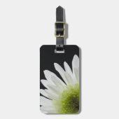 White Daisy on Black Bagagelabel (Voorkant verticaal)