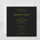 White Daisy on Black Wedding Invitation Kaart (Achterkant)