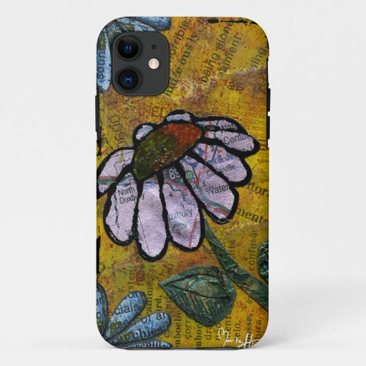White Daisy on Yellow Background - Collage Case-Mate iPhone Case (Achterkant)