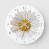 White Daisy op White Background Ronde Klok (Voorkant)