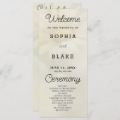 White Daisy Pale Yellow Wedding Programme (Devant / Derrière)