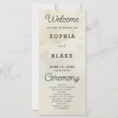 White Daisy Pale Yellow Wedding Programme (Devant)