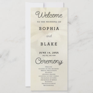 White Daisy Pale Yellow Wedding Programme