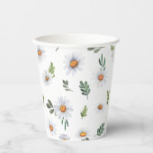 White daisy paper cup, White daisies paper cup Papieren Bekers (Voorkant)