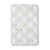 White Daisy Pattern Badmat (Voorkant Verticaal)