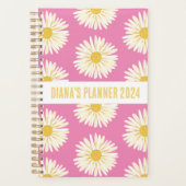 White Daisy Pattern Flowers Blooms Floral CUSTOM Planner (Voorkant)