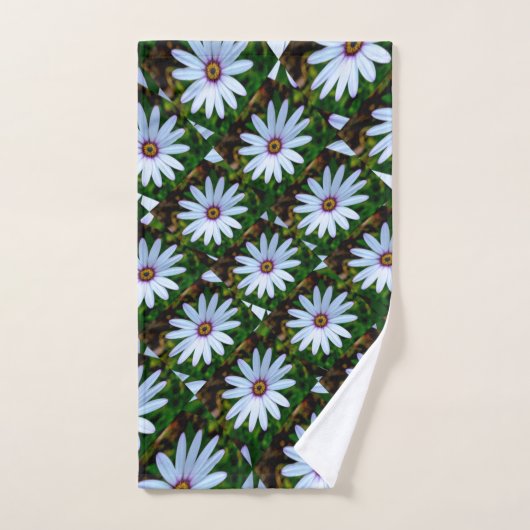 White Daisy Pattern Handdoek (Handdoek)