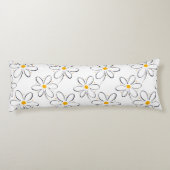 White Daisy Pattern Lichaamskussen (Achterkant)