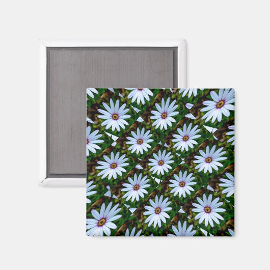 White Daisy Pattern Magneet (Voorkant / Achterkant)