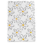 White Daisy Pattern Medium Cadeauzakje (Achterkant)