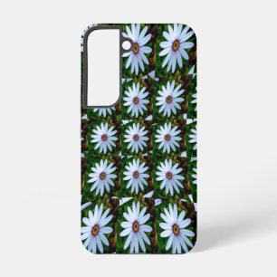 White Daisy Pattern Samsung Galaxy Hoesje