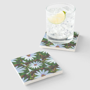 White Daisy Pattern Stenen Onderzetter