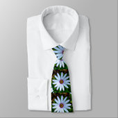White Daisy Pattern Stropdas (Gebonden)
