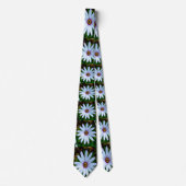 White Daisy Pattern Stropdas (Voorkant)