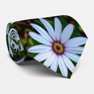 White Daisy Pattern Stropdas