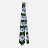 White Daisy Pattern Stropdas (Voorkant)