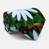 White Daisy Pattern Stropdas (Opgerold)
