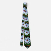 White Daisy Pattern Stropdas (Achterkant)