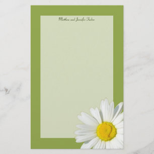 White Daisy Personal Writing Paper Stationery Briefpapier