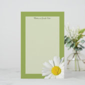White Daisy Personal Writing Paper Stationery Briefpapier (Staand voorkant)