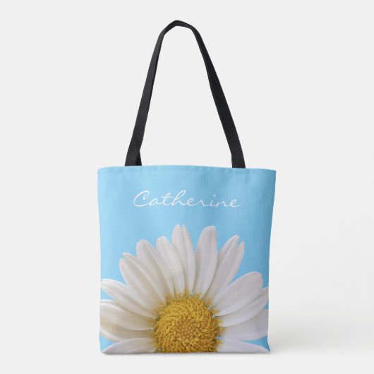 White Daisy Personalized Draagtas (Achterkant)