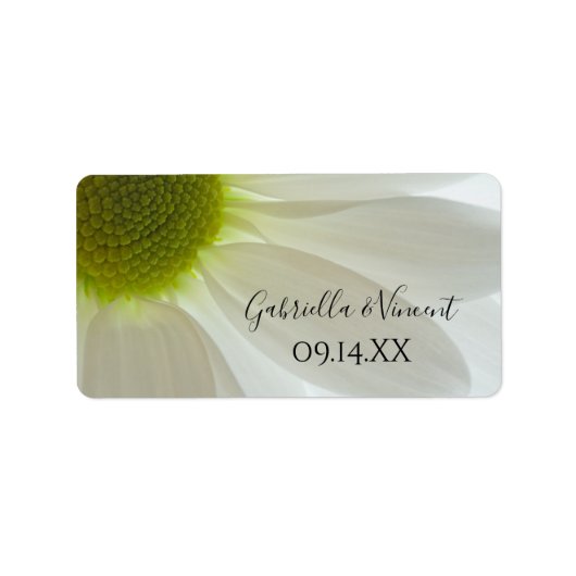 White Daisy Petals Wedding for Label (Voorkant)