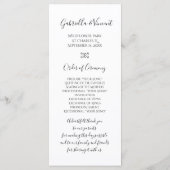 White Daisy Petals Wedding Programme Programma (Achterkant)