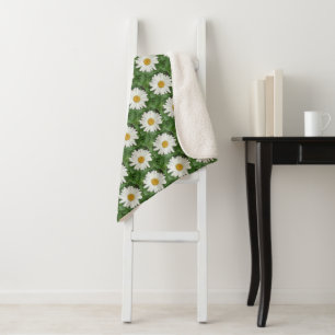 White Daisy Sherpa Deken