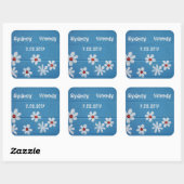 White Daisy Vierkante Sticker (Vel)