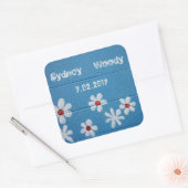White Daisy Vierkante Sticker (Envelop)