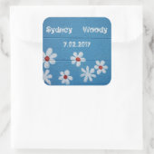 White Daisy Vierkante Sticker (Tas)