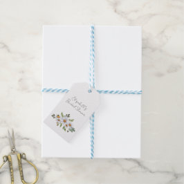 White daisy-vrijgezellenfeest cadeaulabel