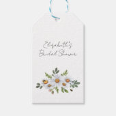 White daisy-vrijgezellenfeest cadeaulabel (Voorkant)